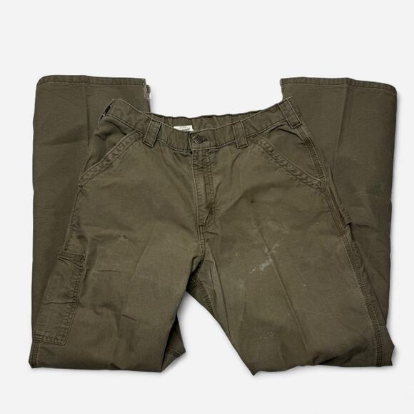 Carhartt Relaxed Fit Cargo Work Pants Men’s Size 34x34 Khaki - Picture 3 of 8